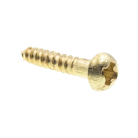 Prime-Line Wood Screw, Round Head, Phillips Drive No. 2 X 1/2in Solid Brass 25PK 9206853